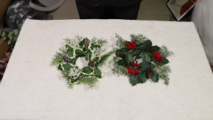 Chrsitmas Berry Garland Leaves Artificial Candle Candlestick Wreath for Table Christmas Decorations