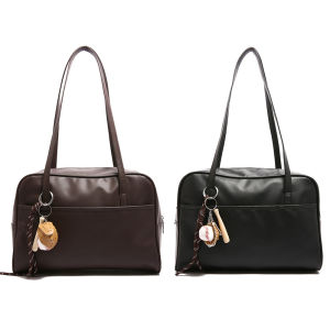 【Fast delivery】 กระเป๋า Tote สำหรับผู้หญิง ดีไซน์วินเทจ หนัง PU ทรงฮ็อบโบ้แบบดัมพลิ่ง ขนาดใหญ่ จุของได้เยอะ เหมาะสำหรับการเดินทางและช็อปปิ้ง