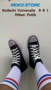 SEPATU KODACHI UNIVERSITY 901 Chrysanthemum High Cut Sneakers Kanvas Hitam Putih