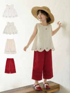 YOEHYAUL | Bộ Đồ Mới Hè Pháp Dệt Ren Không Tay Cho Bé Gái