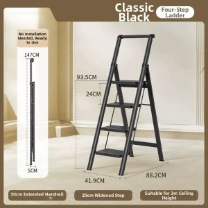 Hotata | Sturdy Portable Foldable Step Ladder