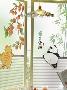 สติ๊กเกอร์หน้าต่างกระจกไม่โปร่งแสงแบบใหม่สไตล์จีน สติ๊กเกอร์ป้องกันแสงส่วนตัวในห้องน้ำ ไม่โปร่งแสง ป้องกันความเป็นส่วนตัว ตกแต่งบ้าน