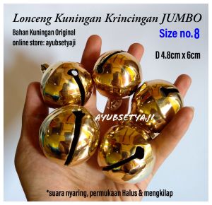 Lonceng Kuningan Klintingan Krincing JUMBO no.8 (Diameter 4.8cm) untuk hewan peliharaan seperti kambing dan sapi.