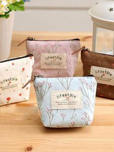 Mini Cute Fabric Canvas Wallet Womens Key Storage Coin Purse Student Fashion Hard Currency Bag Korean Style Creative Gift