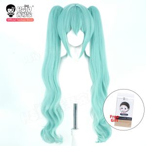 HSIU | Cosplay Wig Aqua Color Mixed Green Curly Long Hair