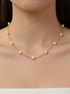 YISHU | Akoya Full Star 18K Pearl Necklace Retro