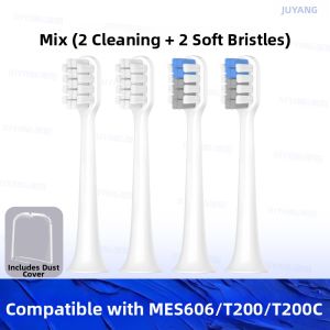 Soft Replacement Toothbrush Heads for Xiaomi T200 Electric Toothbrush Adult Oral Care Dental Care Soft Bristles Metal Interface