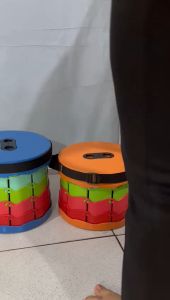 Kursi Lipat Deli Rainbow Kursi Lipat Teleskopik Portable  Folding Chair Telescopic Bangku Plastik Bulat Santai Praktis Berkualitas Tempat Duduk Travelling Indoor Outdoor Untuk Camping Mancing Pantai Taman