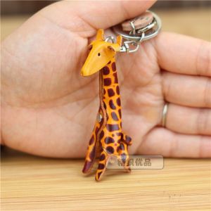 Handmade Top Layer Cowhide Mini Deer Bag Charm Keychain Creative Birthday Gift Cute Animal Themed Leather Accessories
