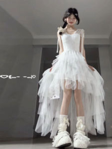 Elegant French Style Off-Shoulder Wrap Waist Long Dress Pure Color Asymmetrical Hemline Summer Fashion High Waist Skirt