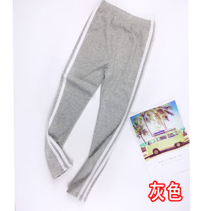 Thin Sporty Girls Trousers Spring Autumn New Style Summer Outdoor Wear High Waist Long Cotton Elastic Fiber Black Striped Pants