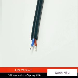 Cáp Bọc Silicon Siêu Mềm 05/075mm2 2/3/4 Lõi Đồng Mạ Thiếc Cách Điện Cáp Nguồn Nhiệt Độ Cao 5/10/20m Cho Thiết Bị Điện