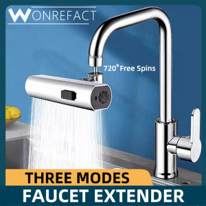 Kitchen Splash-proof Sink Faucet Connector Multifunctional Vegetable Sink Waterfall Faucet 3 Modes Water Outlet Faucet Extender