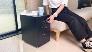 3/5 Layer Metal Drawer Unit-Minimalist Home Office Drawer File Cabinet Storage with Lock