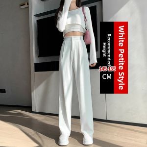 White High-Waist Wide Leg Trousers Slack Pants
