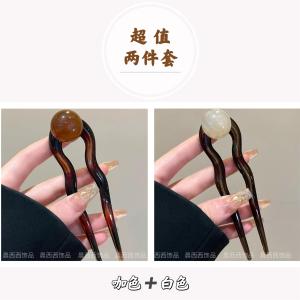 Retro Large Pearl Hair Clip Womens New 2025 Elegant Twist Hair Clip Shark Clip Coffee Color One Word Hair Clip for Women