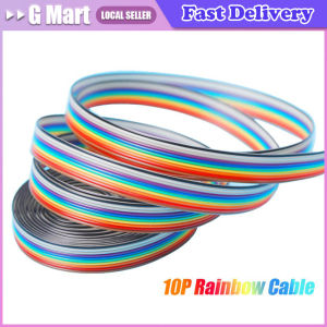 Ribbon Cable UL2651 105C 28AWG 10Pin 1.27mm Pitch Rainbow WIRE for IDC FC 2.54MM Connector