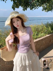 SHUOMENG | Summer New Fashionable Pleated High-end Unique Slim-fit T-Shirt