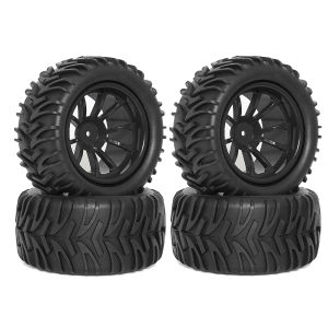 RS | 12mm Hex RC Wheels and RC Truck Tires for 1/10 Stampede Hoss 2WD 4x4 VXL Traxxas Rustler Redcat Volcano EPX Pro S30 Blackout XTE