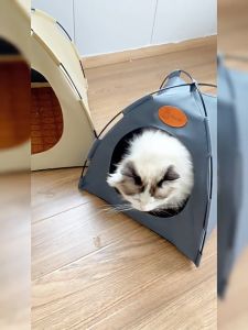 🎪 เต็นท์สัตว์เลี้ยง คอกแมว ผ้าเมือง บ้านแมว บ้านสุนัข คอกหมา ผ้าหนังสือ หนังสือเลี้ยง พับเก็บได้ ถอดออก