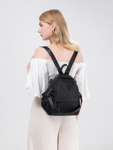 กระเป๋าเป้สะพายหลังสุภาพสตรีสีดำกระเป๋าเดินทางสุภาพสตรีกันน้ำผ้าใบกระเป๋าเป้สะพายหลังสาวน่ารักขนาดเล็ก MOCHILA แฟชั่นกระเป๋าเป้สะพายหลังเกาหลีสบาย ๆ