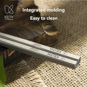 KEITH Titanium Chopsticks Ti5620 Outdoor Portable Household Anti-slip Camping Pure Titanium Tableware Titanium Metal Chopsticks