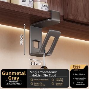 evesigar | Toothbrush and Tumbler Bathroom Storage Shelf Wall-mounted No-drilling