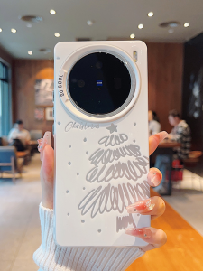 Christmas Tree Design Phone Case White Snowfall Festive Creative Personalized Protection Cover for Vivo X100 X200pro X80 X90 X300pro