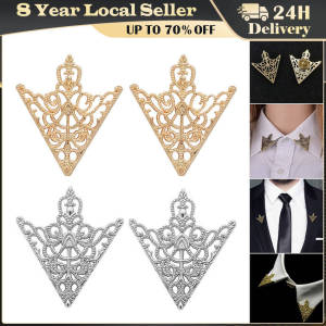 1 Pair Vintage Triangle Shirt Collar Pin Collar Brooch Womens Brooch Hollow Out Metal Brooch Clothes Decorative Pin Fashion Jewelry