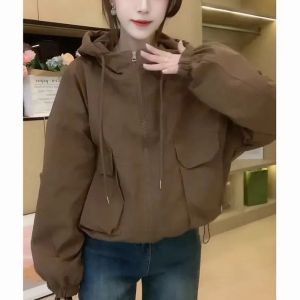 Spring Autumn 2026 Ladies Short Jacket New Style Fashionable Coat Small Size Womens Clothing Top Large Size Commute Style Polyester Fiber