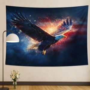 VIKAMA Blue Ice Phoenix Wall Tapestry Castle Fantasy Mythical Home Decor Unique Gift Soft Durable Cozy Aesthetic Washable Indoor