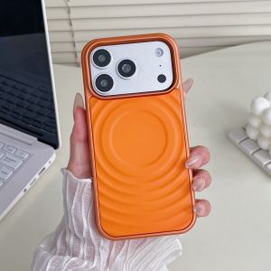 szhaiyu | For iPhone 18Pro Max iP 18 17 16 15 14 Pro Magnetic Matte Phone Case With Luxury Ripple Texture Shockproof Back Cover Funda