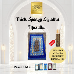 SOFT SPONGY MUSALLA SEJADHA THICK PRAYING MAT (5PCS FREE MIST)