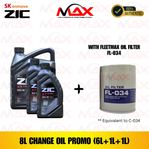 SK-ZIC 8 Liters X7 10W-40 DSL with C-034 Vic Oil Filter Fully Synthetic Change Oil Bundle