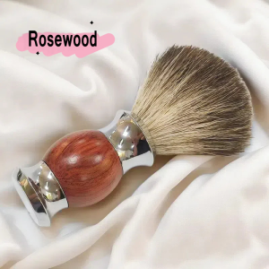 Premium Mens Wet Shaving Brush Rosewood Handle with Stainless Steel Base Badger hair shafor Him Mens Shaving Tool
