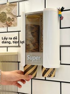 Giá Đỡ Cốc Dùng Một Lần Tự Động Máy Nước Nóng Lạnh Gắn Tường Giá Đỡ Cốc Giá Đỡ Cốc Bằng Nhựa Màu Trơn Không Cần Khoan