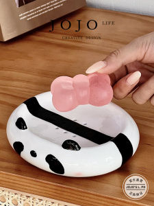 JOJOS L. PD.Sing Cartoon No-Drill Soap Dish Drain Ceramic Material Bathroom | Sale Song Nordic Style Mass Appeal Handmade