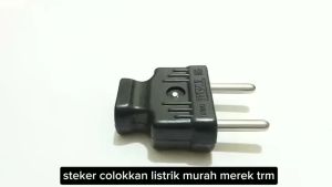 Steker Gepeng Hitam Colokan Listrik Merk TRM SNI Colokan Listrik Kabel