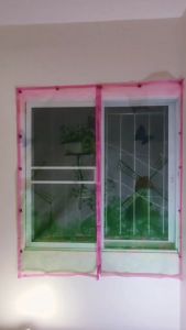 ม่านกันยุง ม่านหน้าต่างกันยุง 100-200 ชูม. สูง 150 ชูม. ส่วนลด 1 ชุด หมุดทองเหลือง 1 ชุด 2 หน้า 1 ชูม หมุดกาว 2 หน้า 1 ชูม