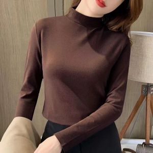 Winter Coat for Women Thermal Top for Women Heattech Long Sleevesn Thermal Underlay Solid Color Warm Top for Both
