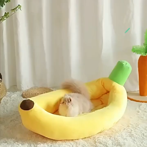 PAPAPET Banana boat dog house suitable for all seasons semi-enclosed warm in winter sleeping bag pet cat nest
