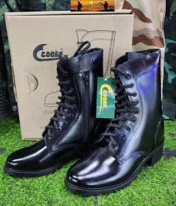 รองเท้าคอมแบทซิปหนังแท้ รองเท้าCobra รุ่น พื้นส้น พรีเมียม รุ่น 006 S
