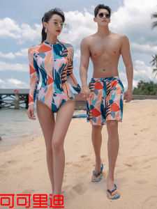 Quick Dry Couples Swimming Suits Long Sleeve One Piece Beachwear Mens Summer Style Thermal Bathing Suits Womens Lycra Swimsuit