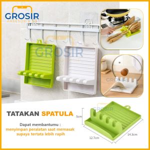 Tatakan spatula serbaguna stand sutil penyangga alat memasak holder peralatan dapur aman tempat tutup panci multifungsi