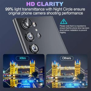 Metal Camera Lens Ring Glass Protector For Samsung S26 Ultra S25 Ultra S24 Ultra Anti-Scratch HD Clear Full Coverage Lens Cover
