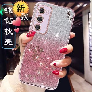 Oppo Reno12pro Silicone Phone Case Womens New Model PJVW110 Gradient Sparkling Diamond Full Cover Protection Transparent Creative Soft Shell