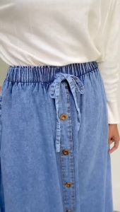 Dostifashion Rok Jeans | Rok Wanita Muslim Pinggang Full Karet