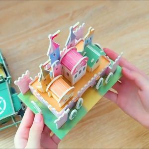 Bộ Thẻ Xếp Hình 3d Ba Chiều DIY Bộ Đồ Chơi Lắp Ráp Mô Hình Đường Phố Mini Cho Bé-HAUSE