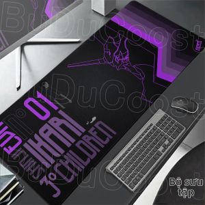Bandai | Tấm Lót Chuột Máy Tính Evangelion Cỡ Lớn XXL Anime Cao Su + Vải Chống Trượt Dành Cho Game Thủ E-Sports Thảm Bàn Phím Chơi LOL CSGO Miếng Lót Bàn Mở Rộng Viền May Chắc Chắn 60x30-90x40cm