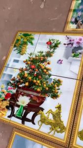 Tranh trang trí bếp 3d gạch men